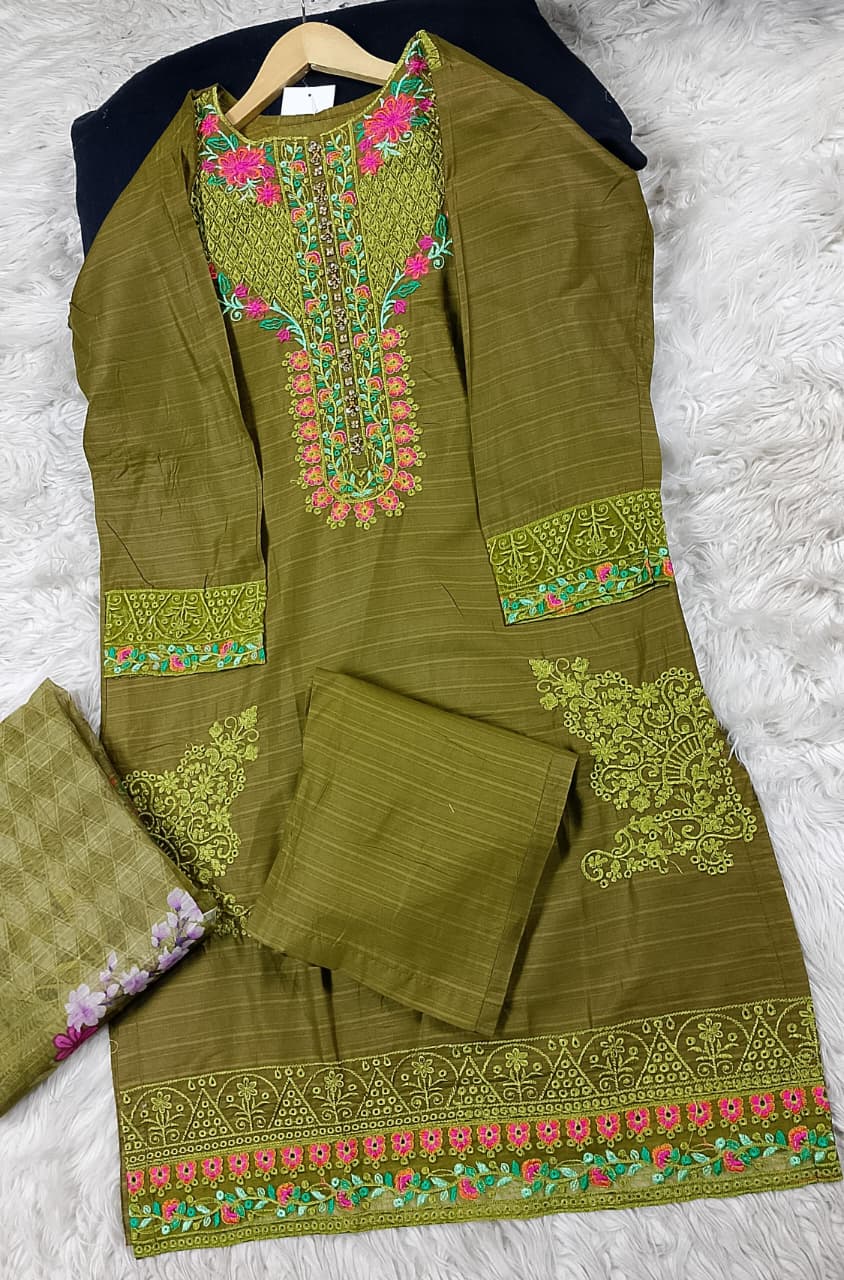 3 PIECE - EMBROIDERED LAWN SUIT