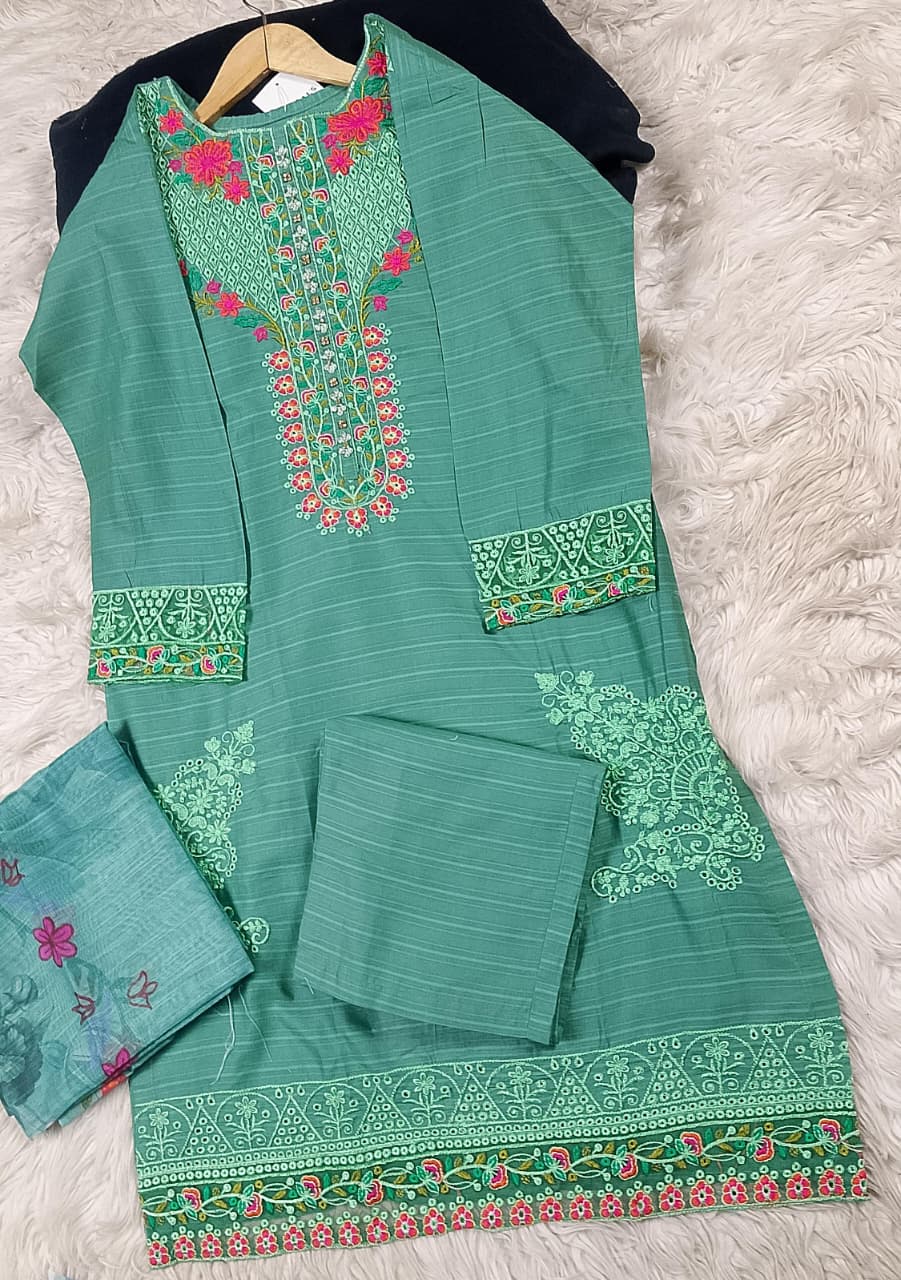 3 PIECE - EMBROIDERED LAWN SUIT