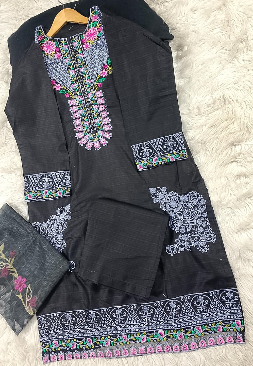 3 PIECE - EMBROIDERED LAWN SUIT
