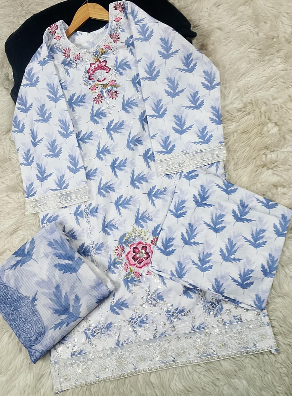 3 PIECE - EMBROIDERED LAWN SUIT