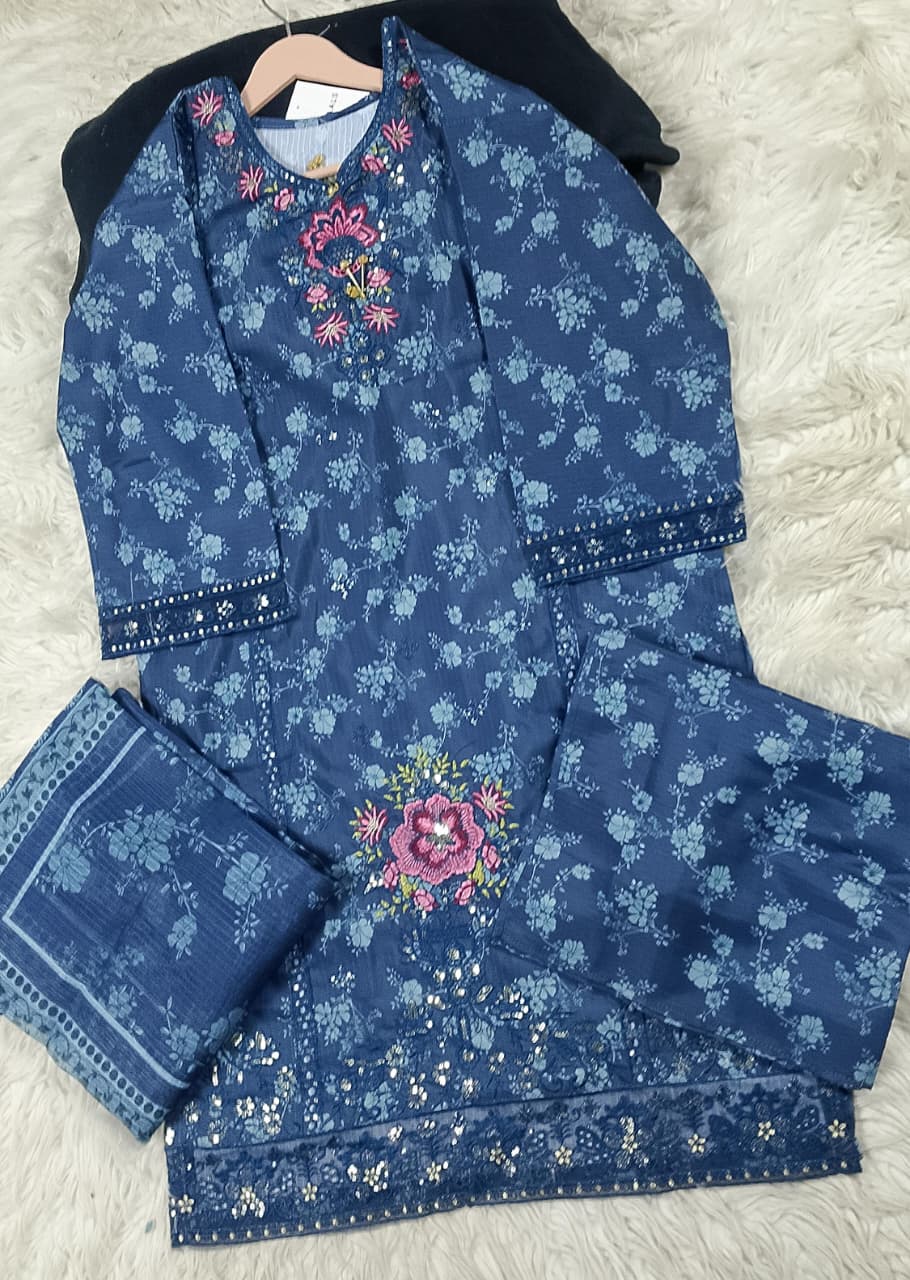 3 PIECE - EMBROIDERED LAWN SUIT