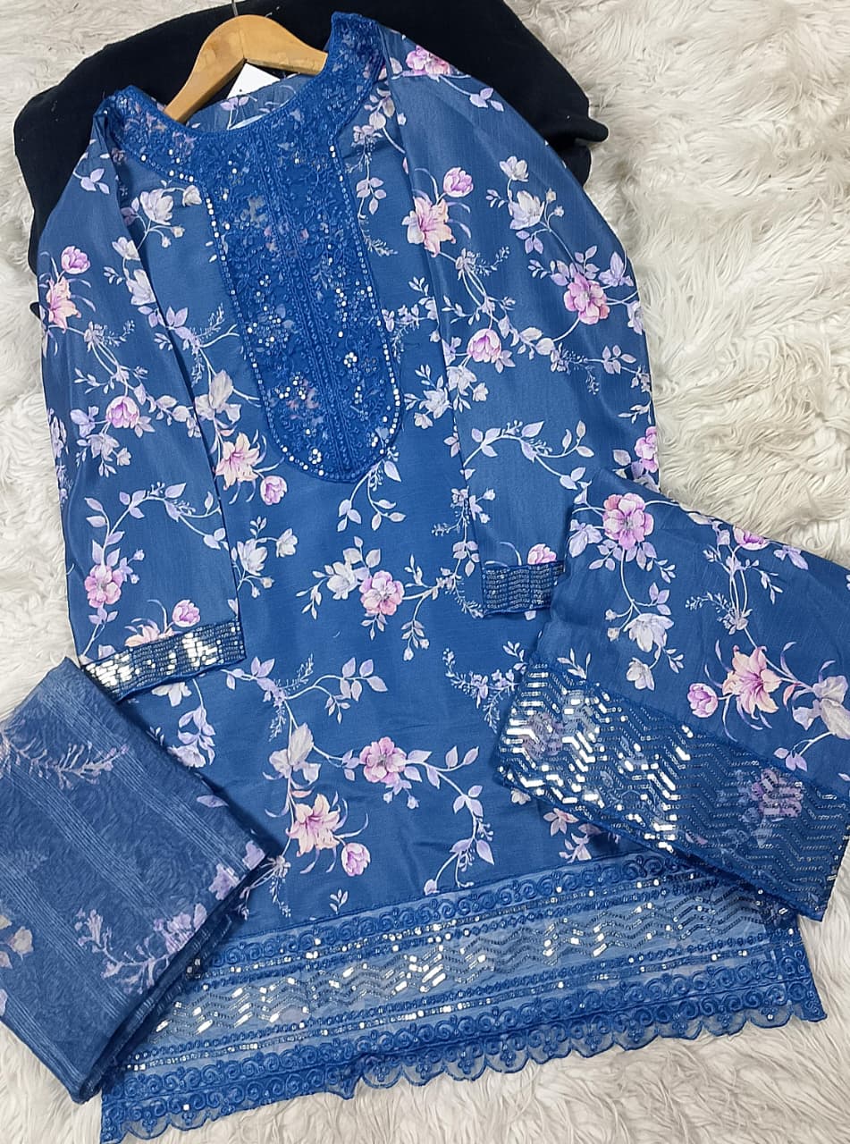 3 PIECE - EMBROIDERED LAWN SUIT