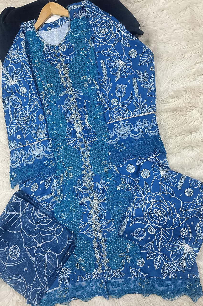 3 PIECE - EMBROIDERED LAWN SUIT