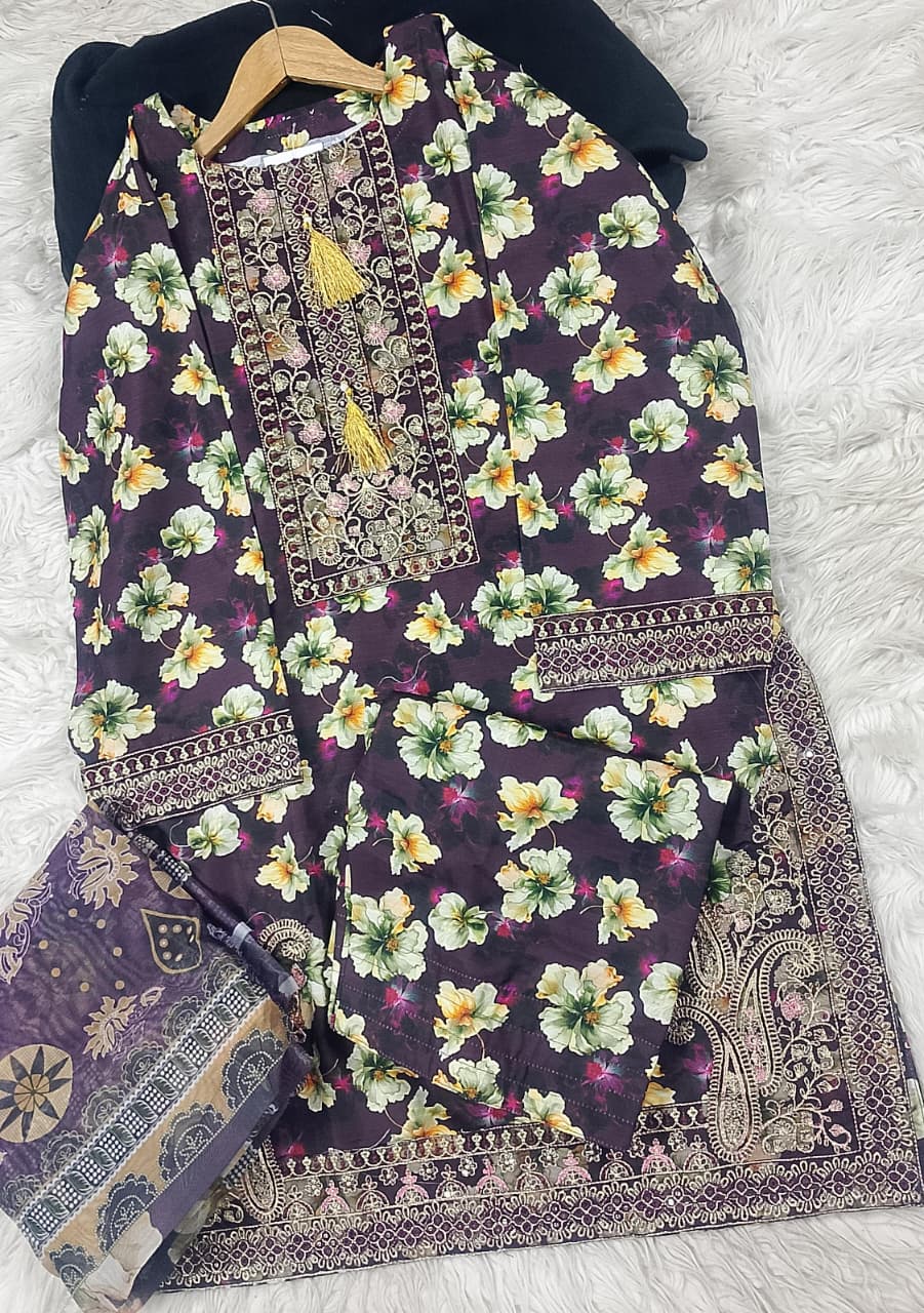 3 PIECE - EMBROIDERED LAWN SUIT