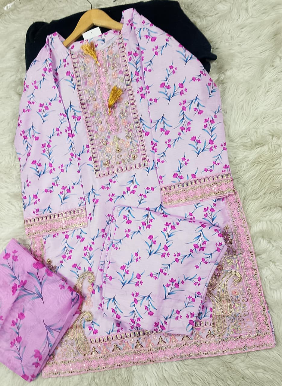 3 PIECE - EMBROIDERED LAWN SUIT