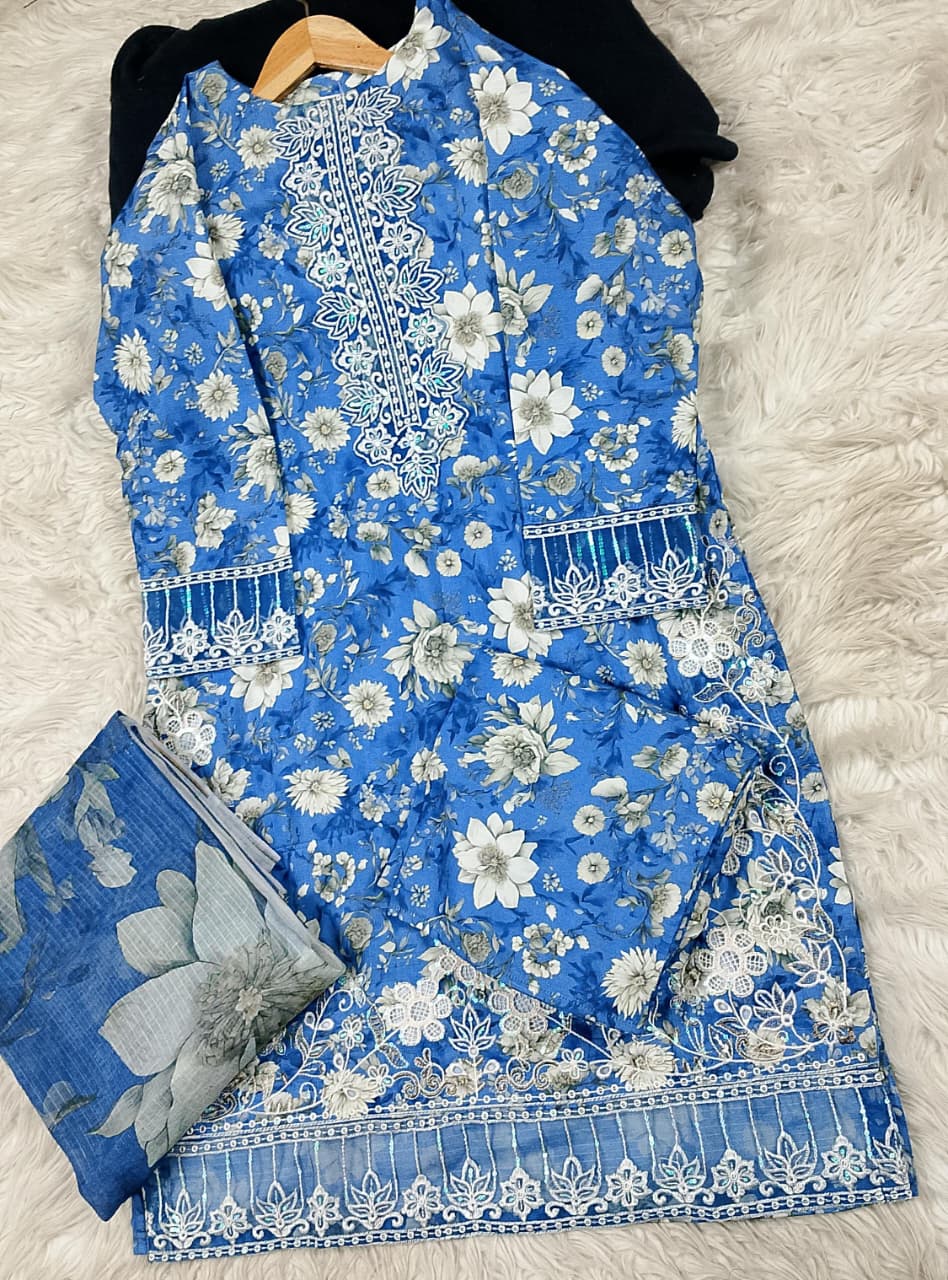 3 PIECE - EMBROIDERED LAWN SUIT