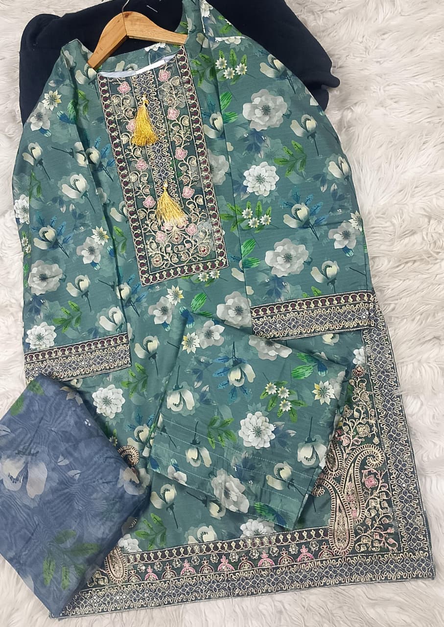 3 PIECE - EMBROIDERED LAWN SUIT