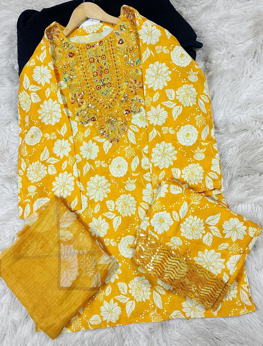3 PIECE - EMBROIDERED LAWN SUIT