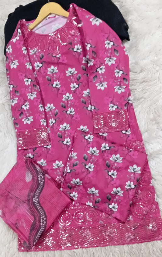 3 PIECE - EMBROIDERED LAWN SUIT