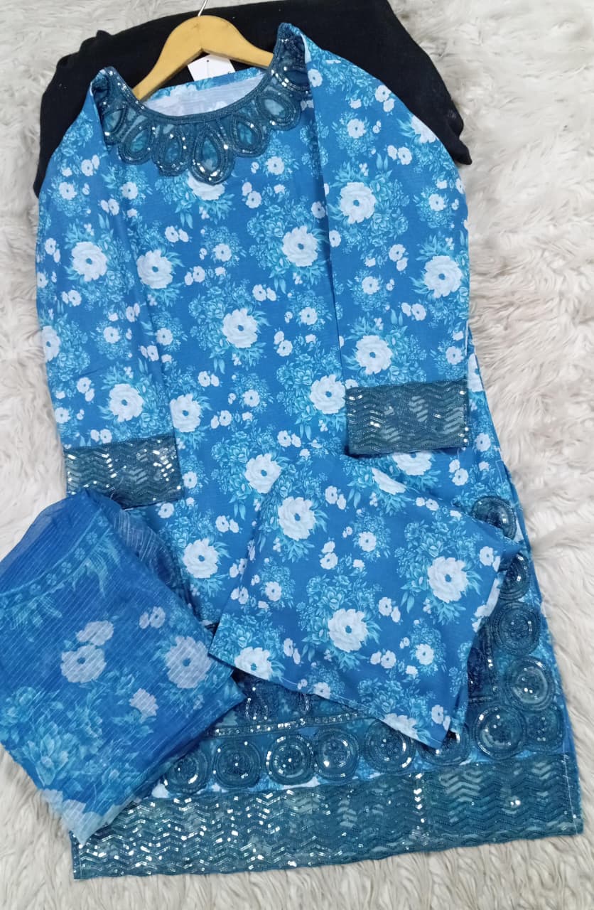 3 PIECE - EMBROIDERED LAWN SUIT