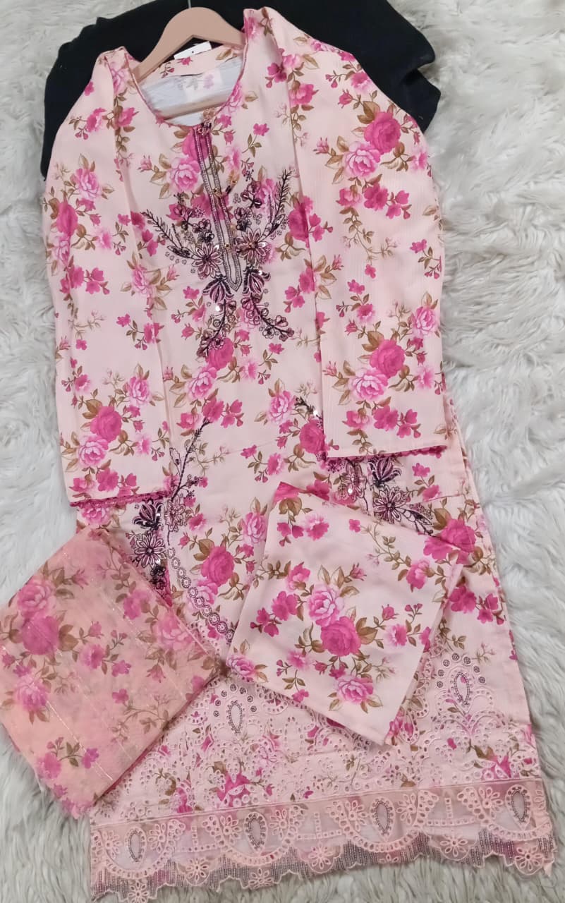 3 PIECE - EMBROIDERED LAWN SUIT