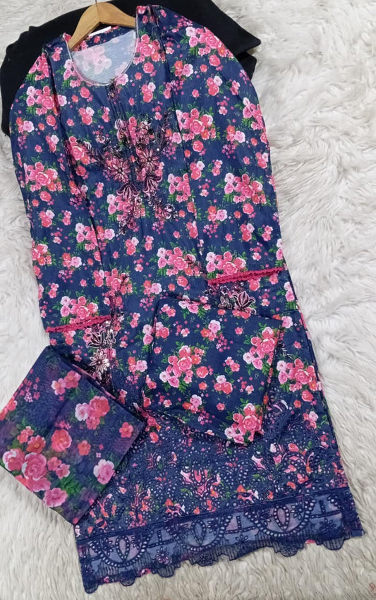 3 PIECE - EMBROIDERED LAWN SUIT