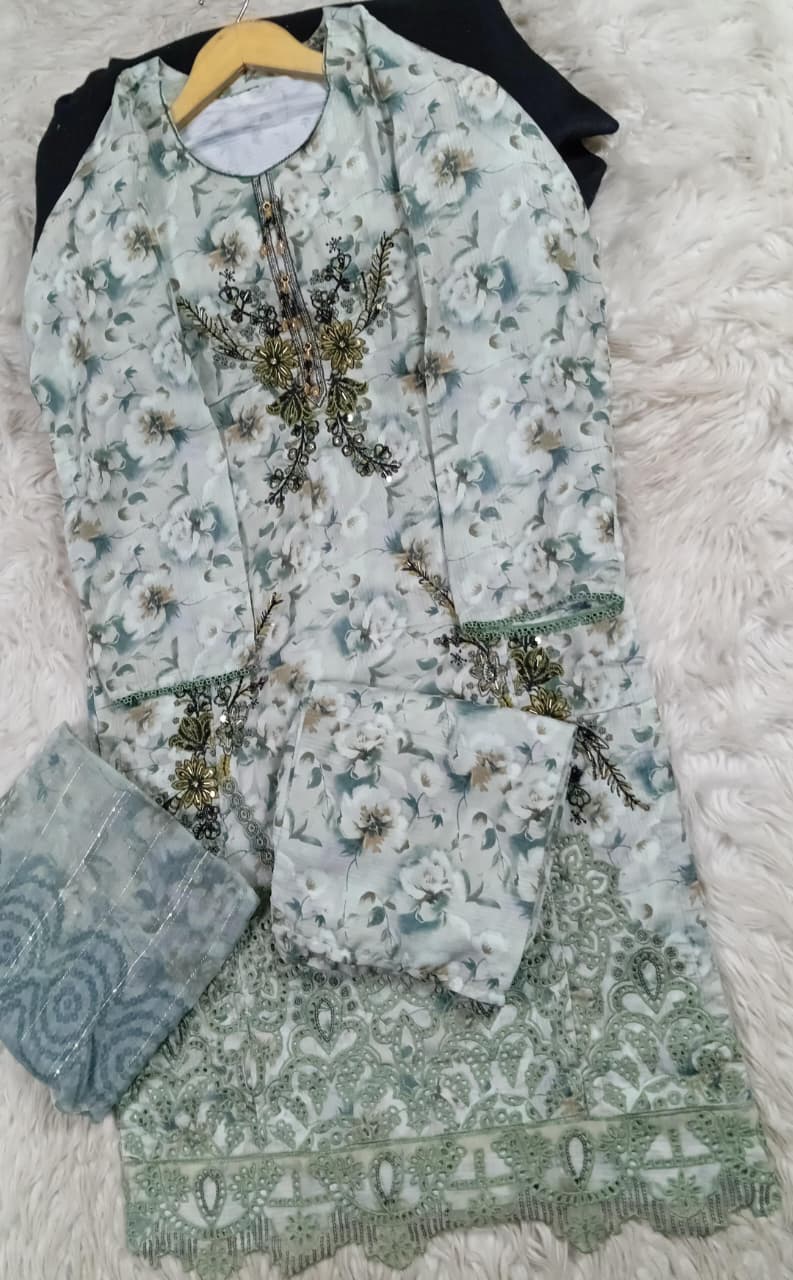 3 PIECE - EMBROIDERED LAWN SUIT