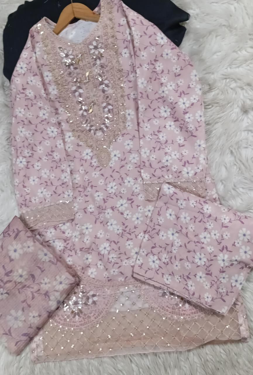 3 PIECE - EMBROIDERED LAWN SUIT