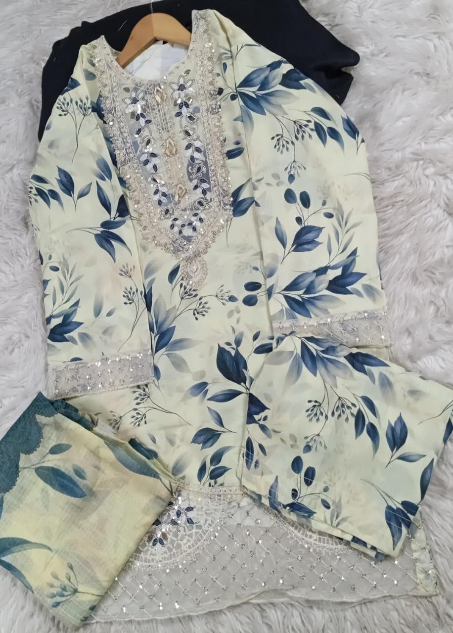 3 PIECE - EMBROIDERED LAWN SUIT