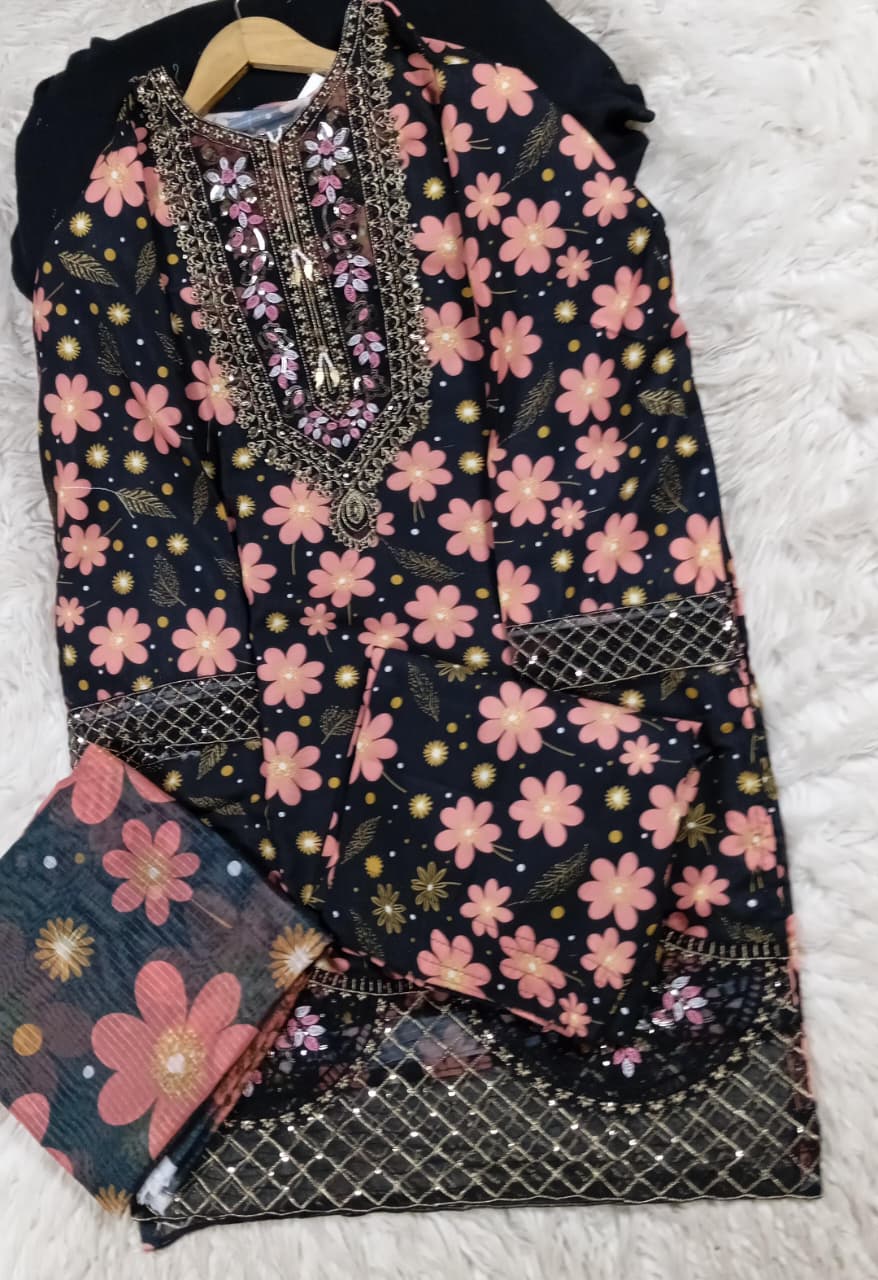 3 PIECE - EMBROIDERED LAWN SUIT