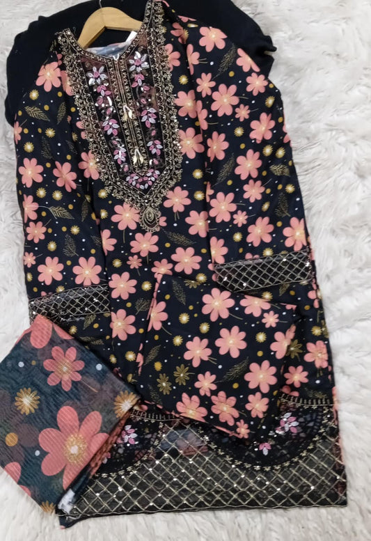 3 PIECE - EMBROIDERED LAWN SUIT