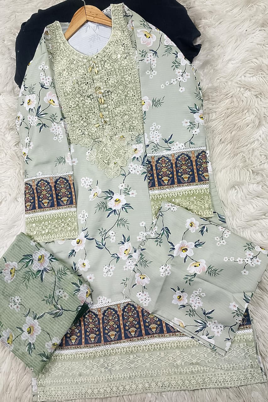 3 PIECE - EMBROIDERED LAWN SUIT