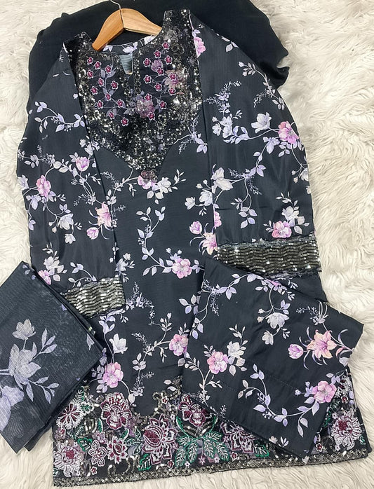 3 PIECE - EMBROIDERED LAWN SUIT