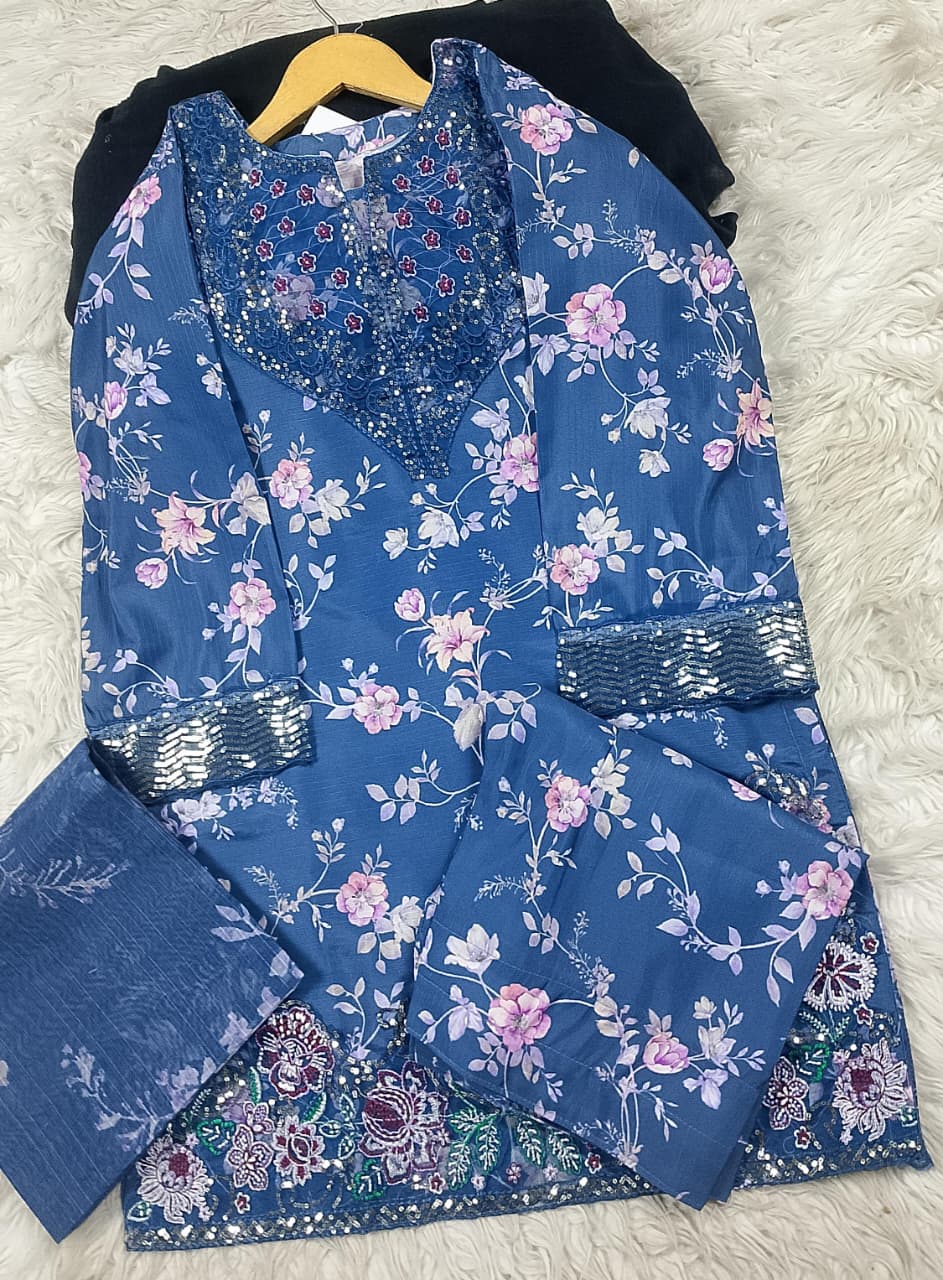 3 PIECE - EMBROIDERED LAWN SUIT