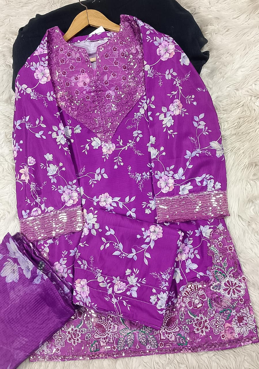 3 PIECE - EMBROIDERED LAWN SUIT
