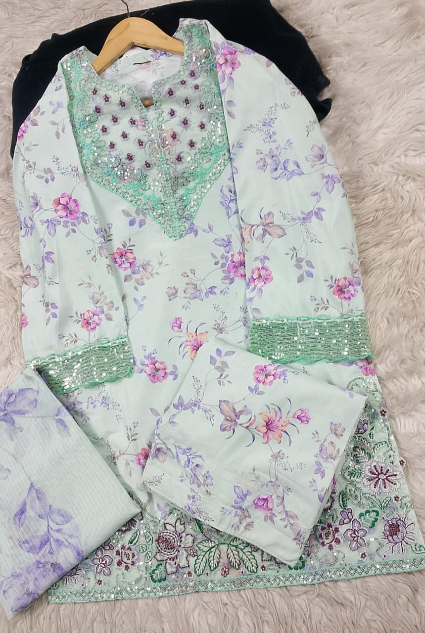 3 PIECE - EMBROIDERED LAWN SUIT