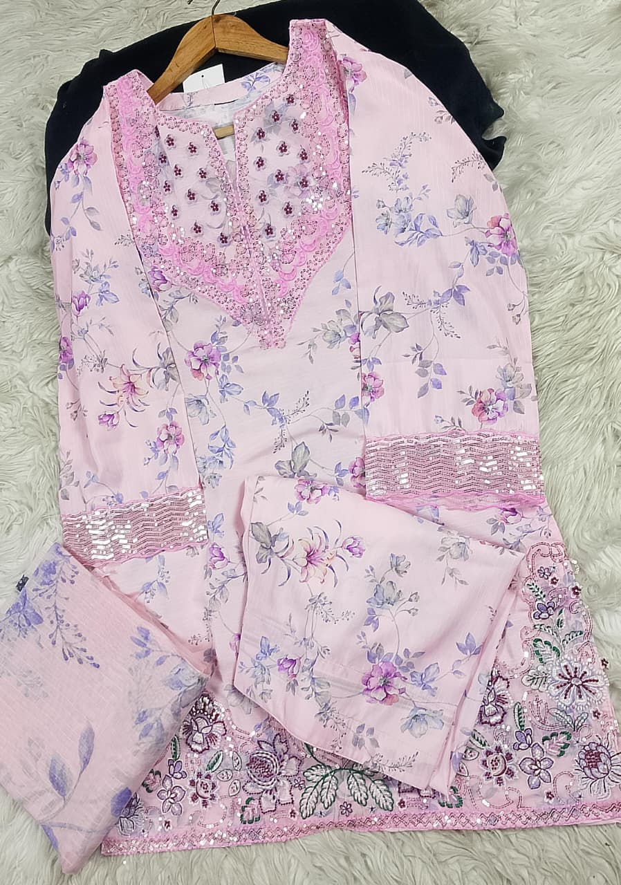 3 PIECE - EMBROIDERED LAWN SUIT