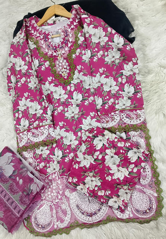 3 PIECE - EMBROIDERED LAWN SUIT
