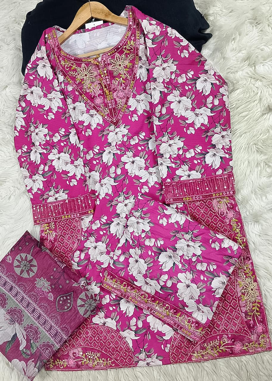 3 PIECE - EMBROIDERED LAWN SUIT