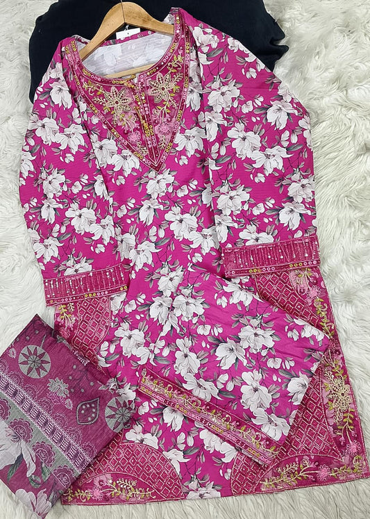 3 PIECE - EMBROIDERED LAWN SUIT