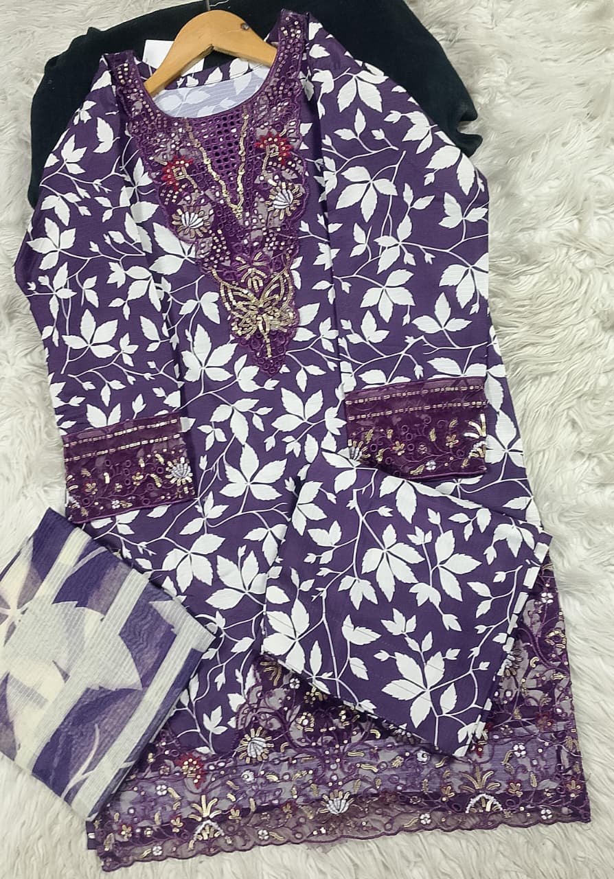 3 PIECE - EMBROIDERED LAWN SUIT