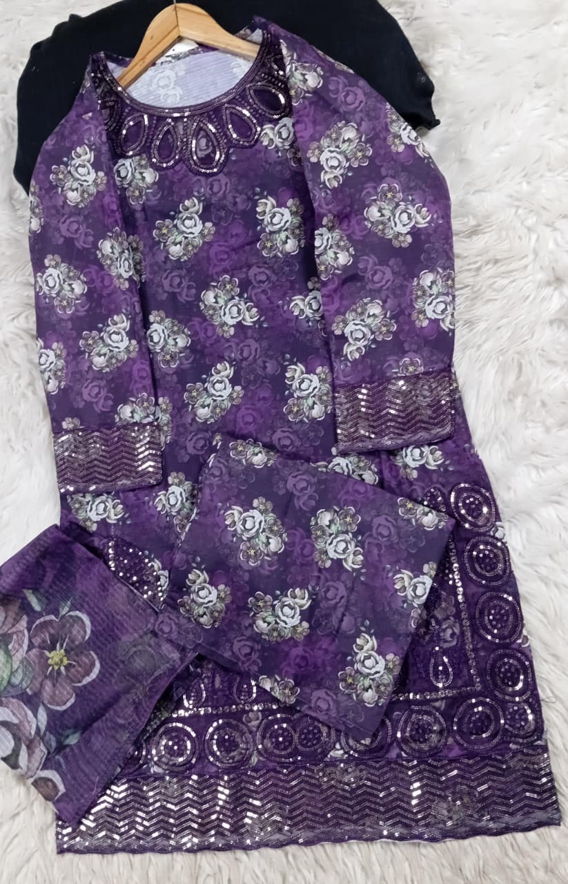 3 PIECE - EMBROIDERED LAWN SUIT