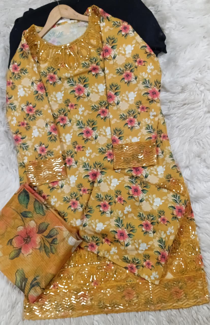 3 PIECE - EMBROIDERED LAWN SUIT