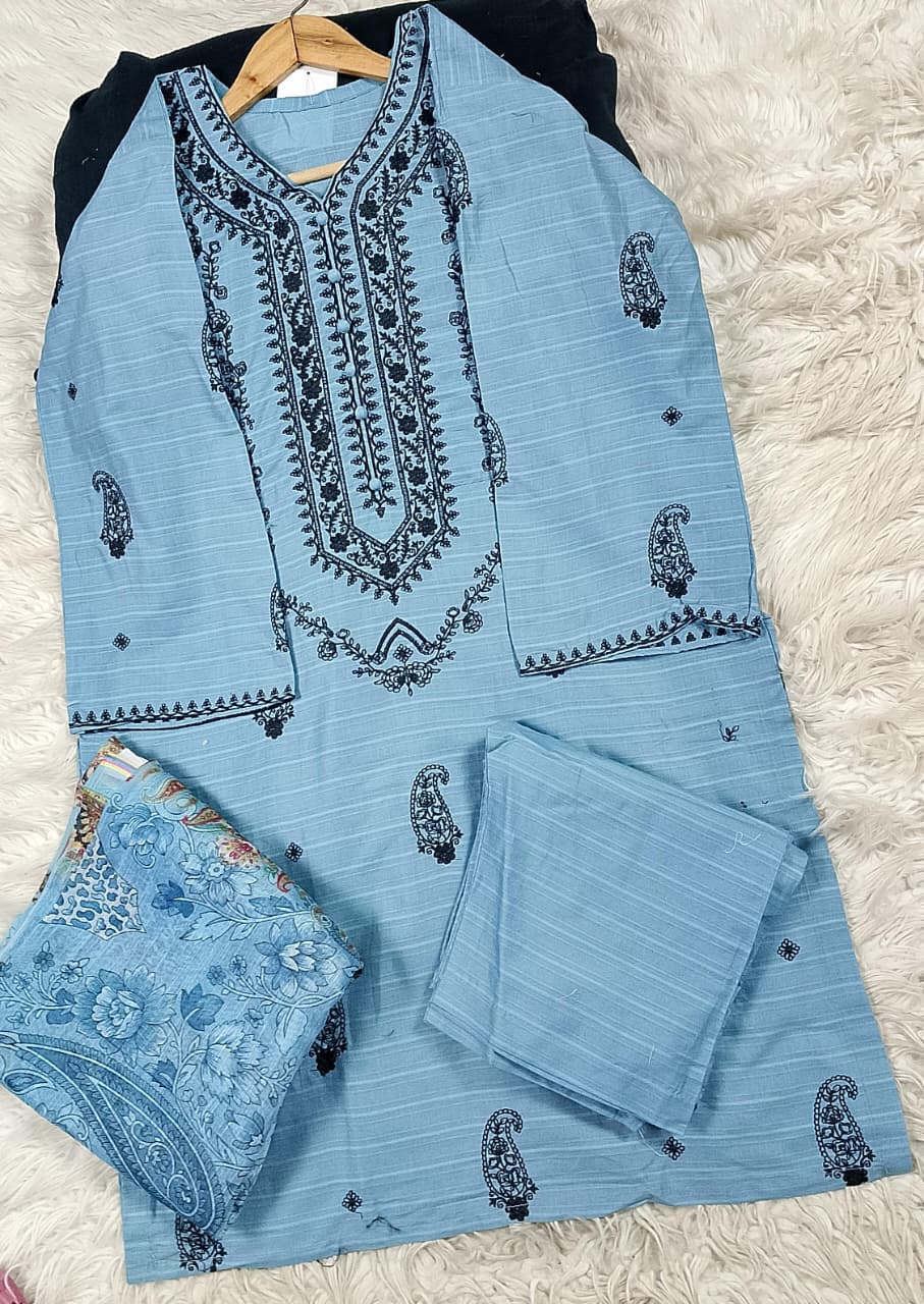 3 PIECE - EMBROIDERED LAWN SUIT