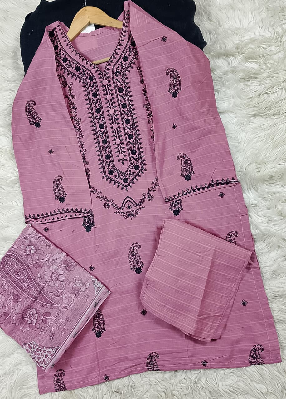 3 PIECE - EMBROIDERED LAWN SUIT
