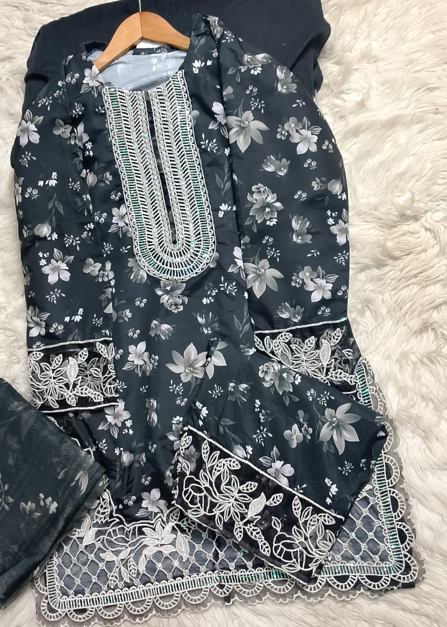 3 PIECE - EMBROIDERED LAWN SUIT