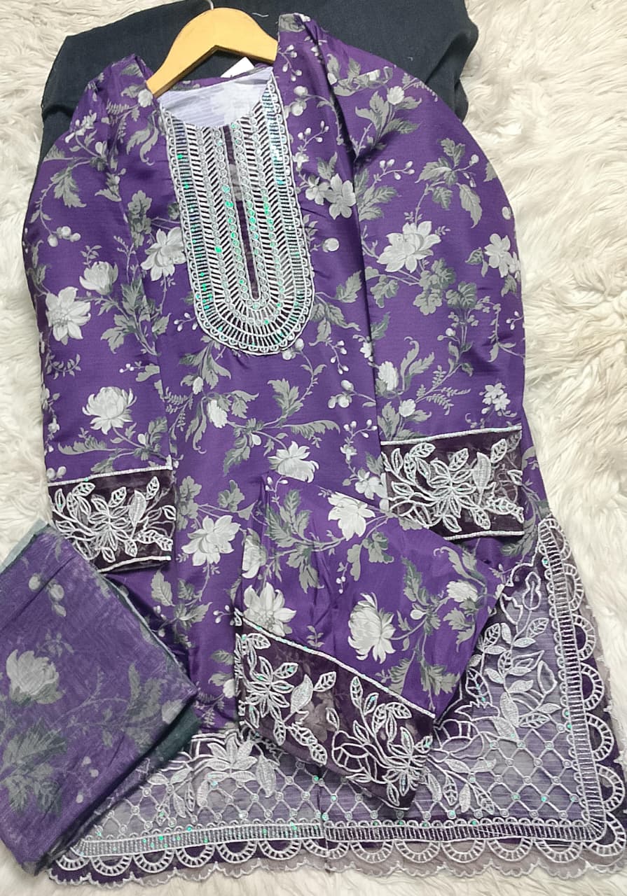 3 PIECE - EMBROIDERED LAWN SUIT