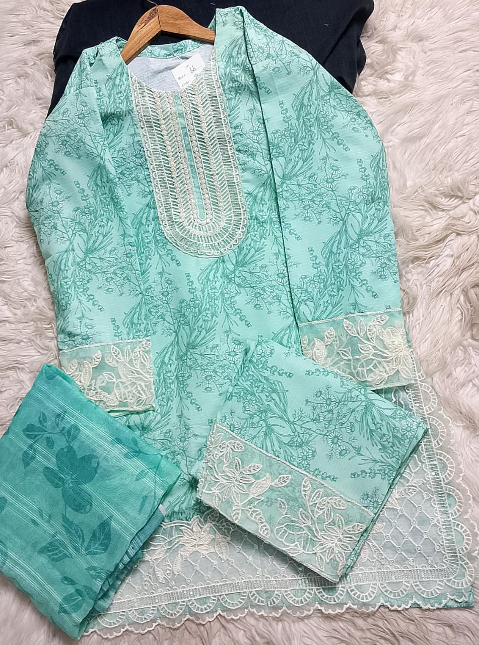 3 PIECE - EMBROIDERED LAWN SUIT