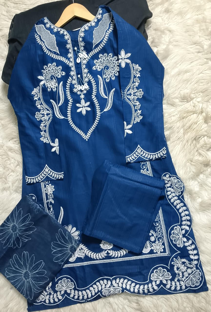 3 PIECE - EMBROIDERED LAWN SUIT