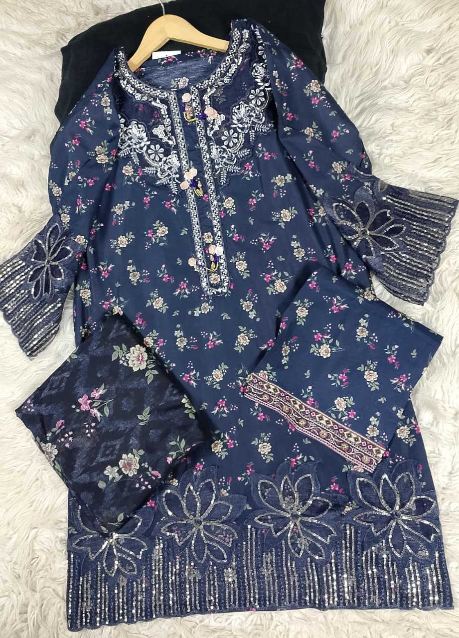 3 PIECE - EMBROIDERED LAWN SUIT