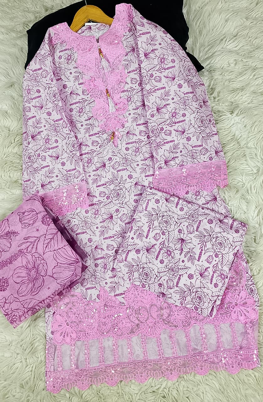 3 PIECE - EMBROIDERED LAWN SUIT