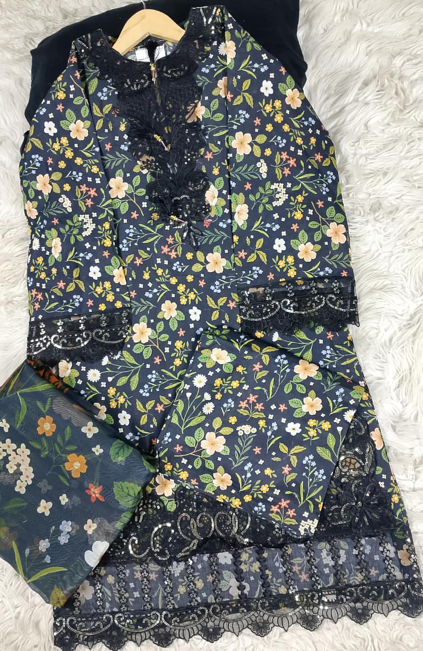 3 PIECE - EMBROIDERED LAWN SUIT