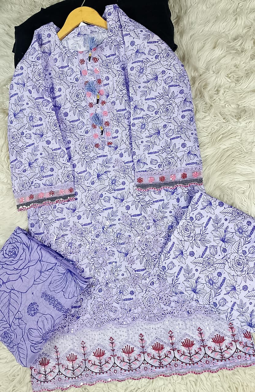 3 PIECE - EMBROIDERED LAWN SUIT