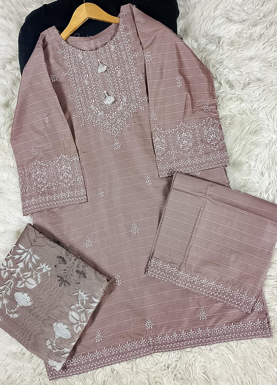 3 PIECE - EMBROIDERED LAWN SUIT