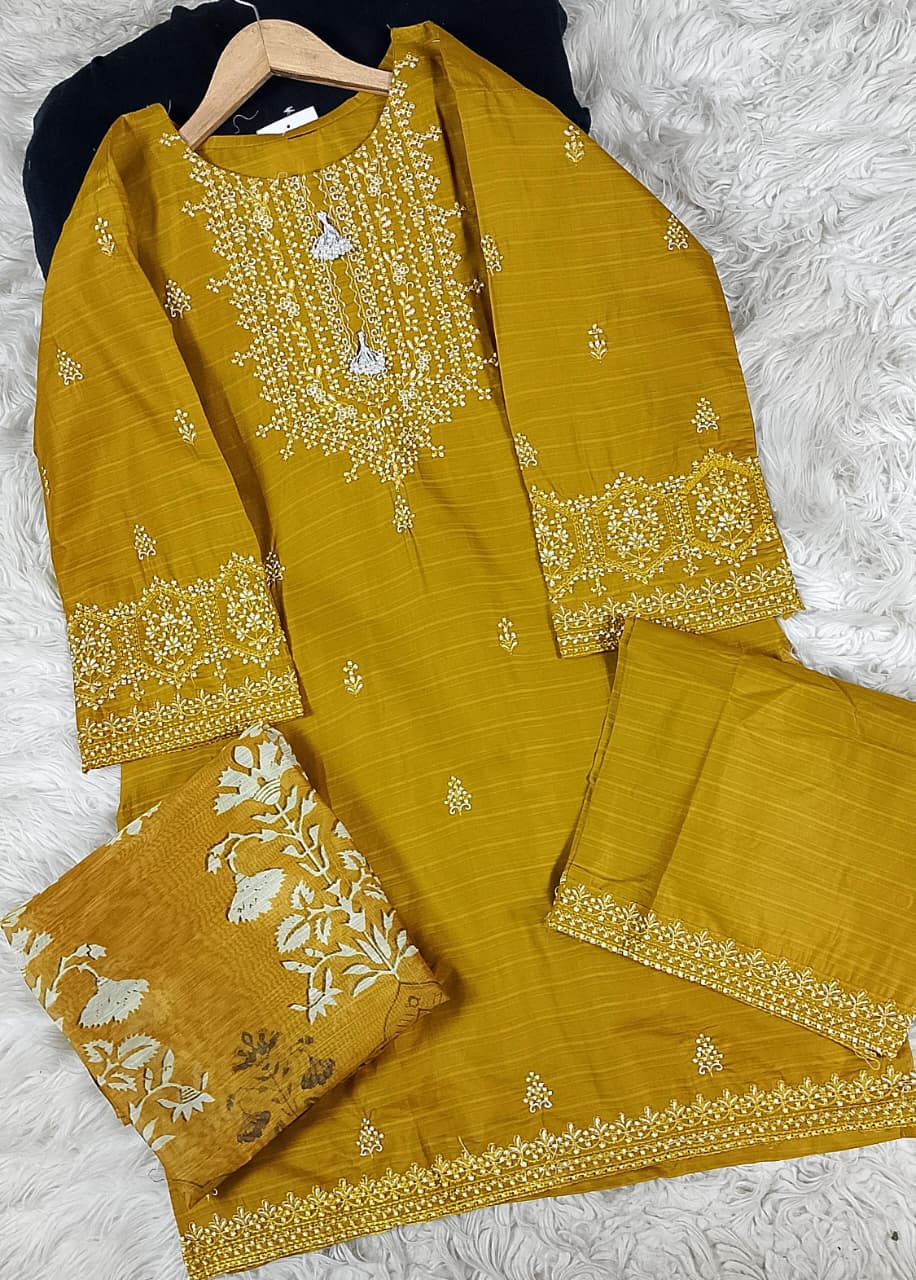 3 PIECE - EMBROIDERED LAWN SUIT