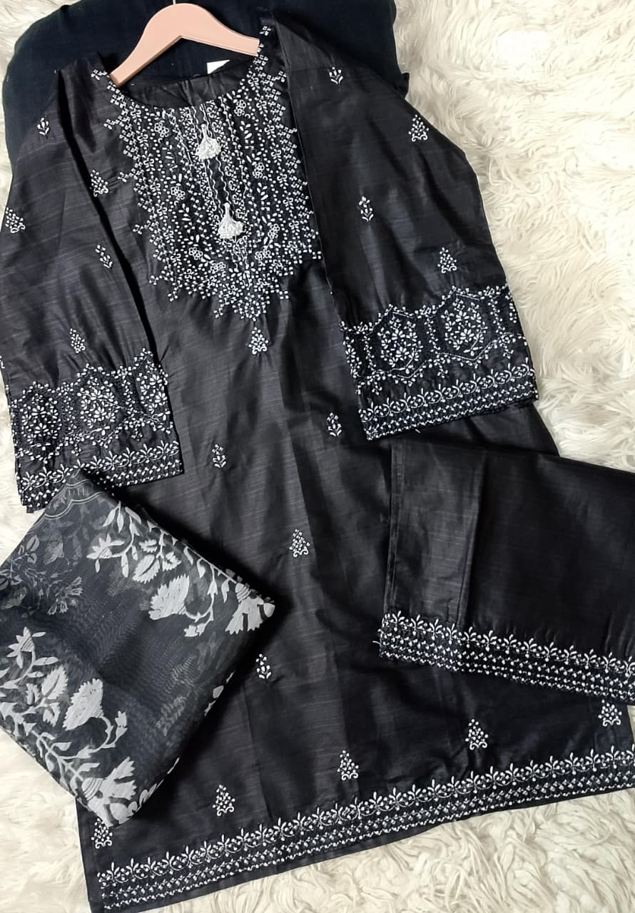 3 PIECE - EMBROIDERED LAWN SUIT
