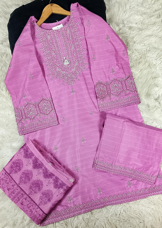 3 PIECE - EMBROIDERED LAWN SUIT