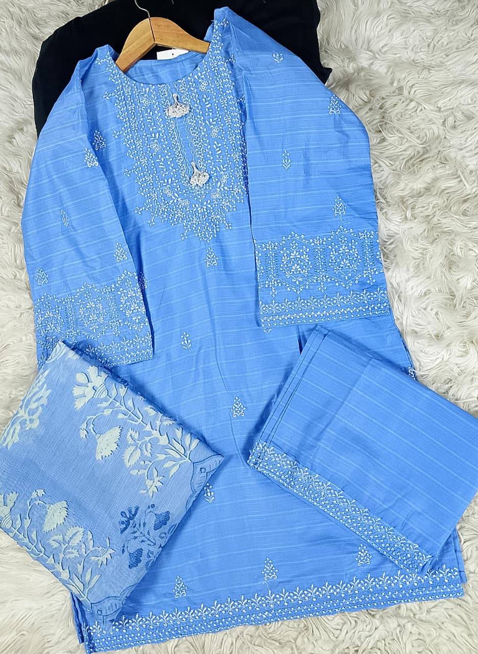 3 PIECE - EMBROIDERED LAWN SUIT