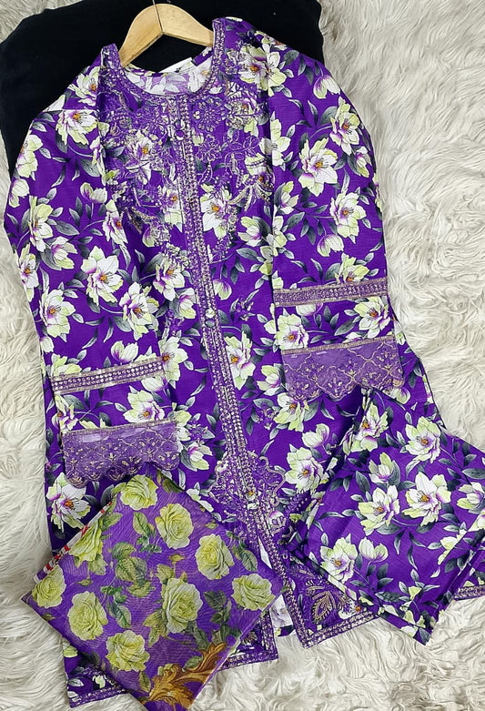 3 PIECE - EMBROIDERED LAWN SUIT