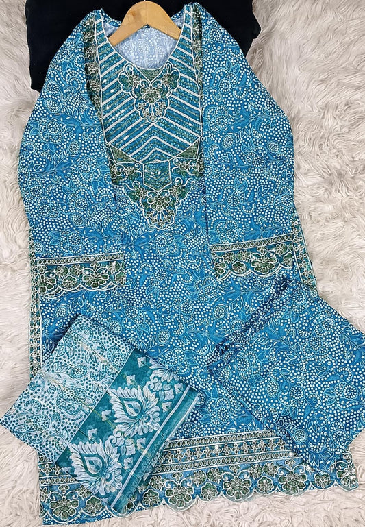 3 PIECE - EMBROIDERED LAWN SUIT